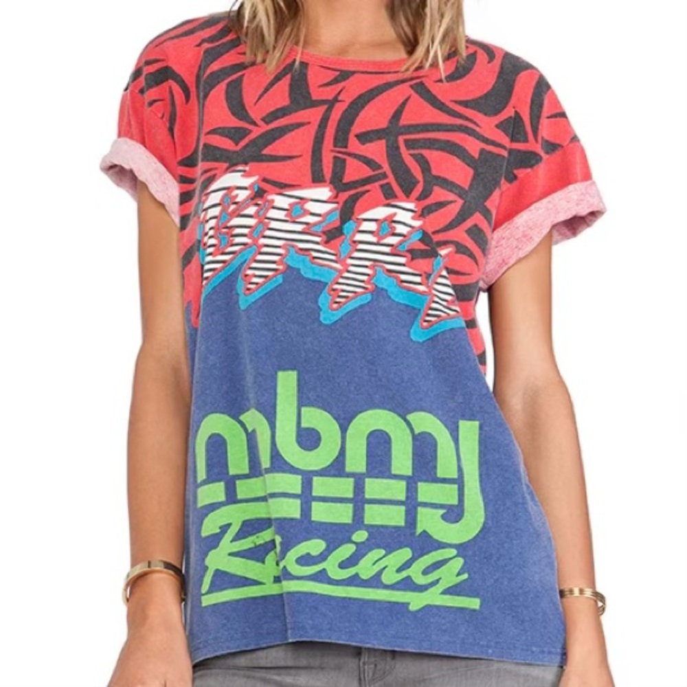 Marc Jacobs Women’s Racing Uprising All Over Print T-Shirt Large New with tags